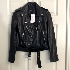 *NEW* Stradivarius Leather Biker Jacket: Never worn. 100% Leather